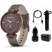 Garmin Lily Women`s Fitness Sport Smartwatch with Wearable4U Power Pack Bundle (Rose Gold Bezel with Light Sand Silicone Band)