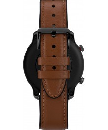 Timex Metropolitan R AMOLED Smartwatch with GPS &amp; Heart Rate 42mm Black with Brown Leather &amp; Silicone Strap